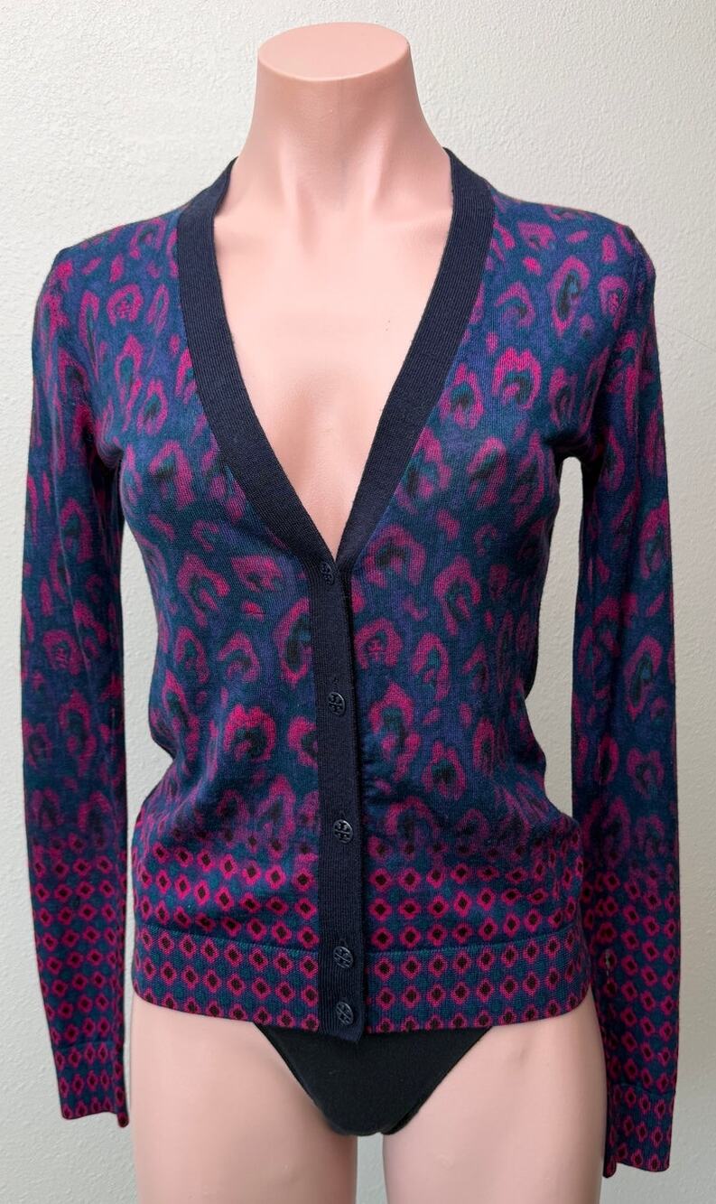 Tory Burch Brady Wool Cardigan Women XS Multicolor